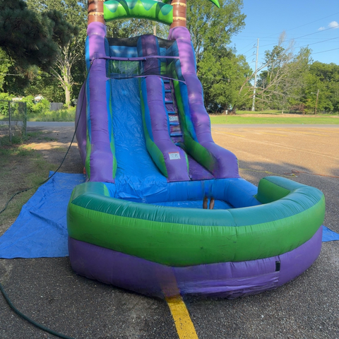 Blue and Green Water Slide