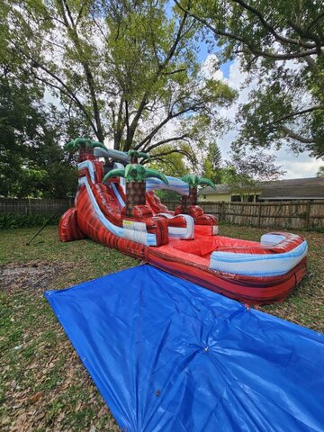 15ft Red hot single slide wet