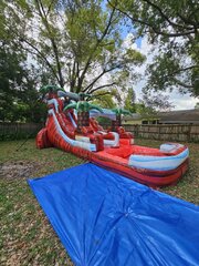 15ft Red hot single slide wet