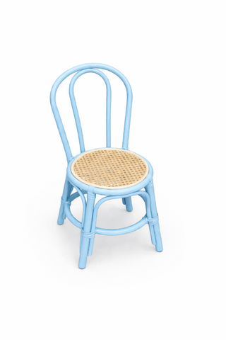 Kids Rattan Chair Pastel Blue