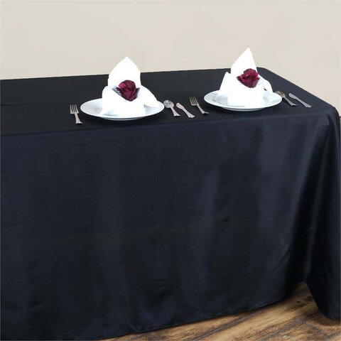8ft black tablecloth 90x132