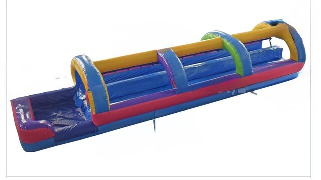 Rainbow Dual Lane Slip N Slide with Pool