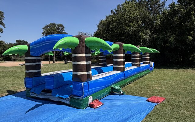 Tropical Dual Slip N Slide with Pool