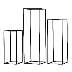 Rectangular Tall Metal Frame Stand Centerpiece (3 pcs/set)