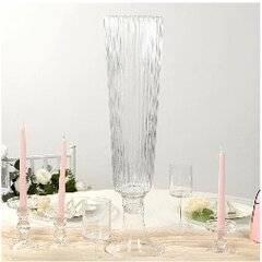 Ribbed Glass Wide Trumpet Vase