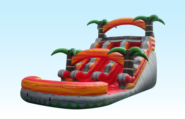 15' Volcanic Tropical Dual Lane Wet Slide