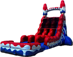 NEW! 18’ Dual Lane Red White Cool Popsicle Slide WET