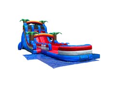 18' Dual Lane Baja Waterslide w/extended slide lanes