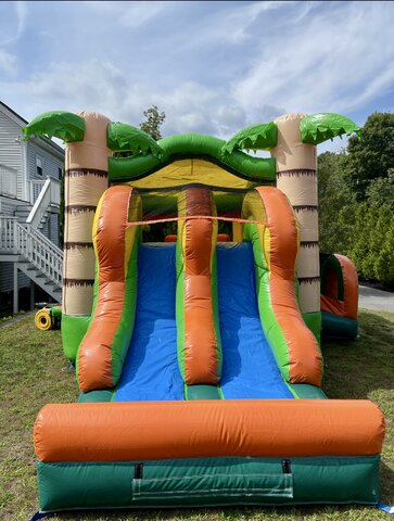 Tropical Combo Bounce House w/ Slide