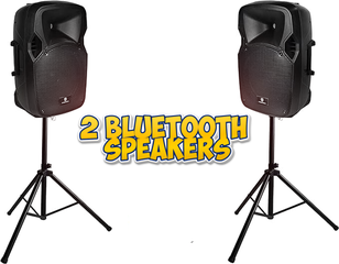 2 Bluetooth Speakers With Stands