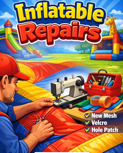 Inflatable repair work from Funtastic Events in Longview, TX