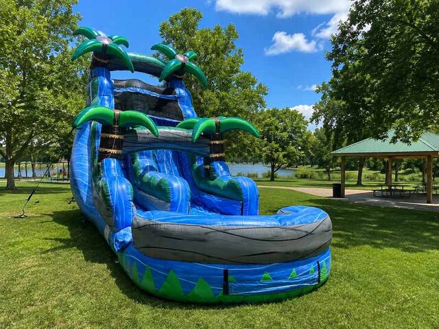 18' Blue Crush Waterslide With pool