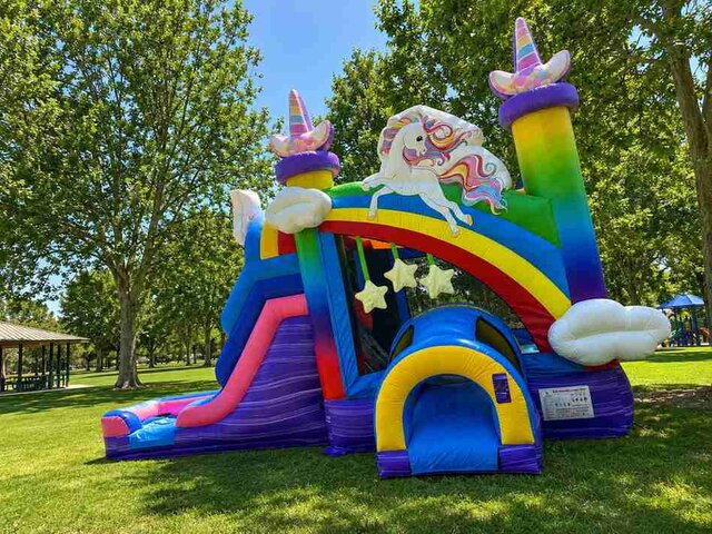 Unicorn Rainbow Bounce House Combo