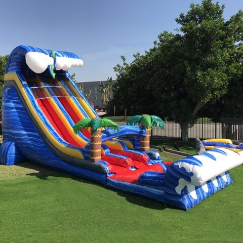 24ft Shark Attack Waterslide with Megalodon Runout and Pool