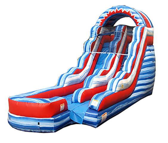 14ft Red White and Blue Waterslide (Wet)