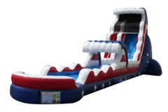 18ft Stars and Stripes Waterslide with Patriot Runout and Pool
