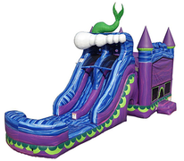 Mystical Mermaid Bounce House and Double Lane Slide Combo (Dry)