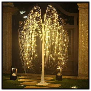 4ft White Weeping Willow Multi-Colors Lighted Tree