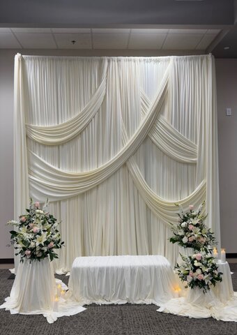 Elegant Ivory Draping Backdrop
