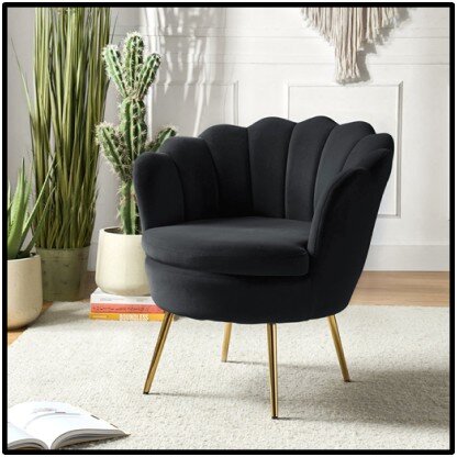 Black Velvet Barrel chair 