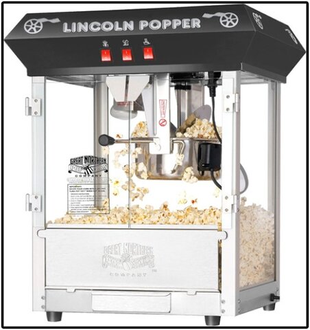 Black Vintage Large Tabletop Popcorn Maker 