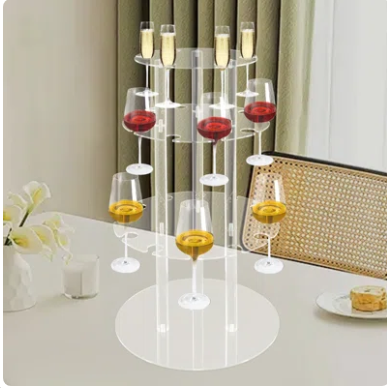 3 Tier Champagne Glass Flute Holder Stand appx 24in tall