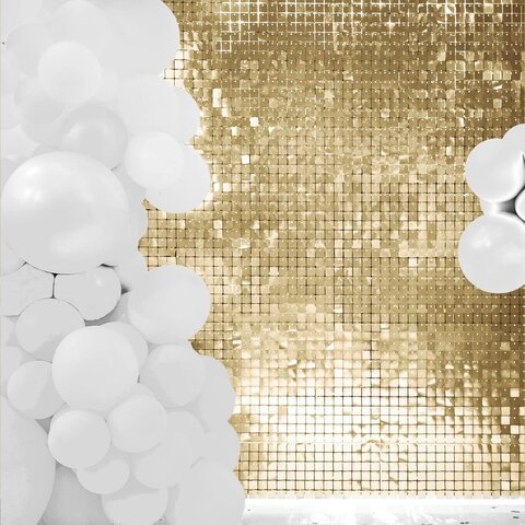 Gold Square Sequin Wall Backdrop Panels, Shimmer Backdrop 12