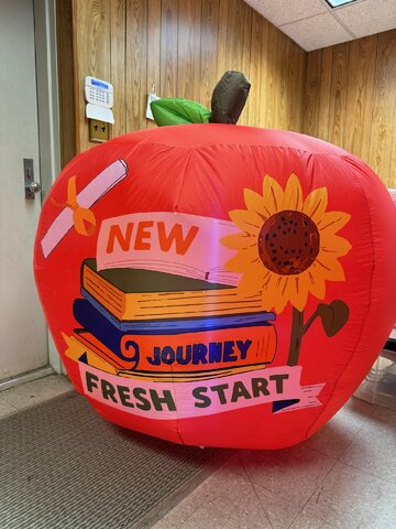 Journey Fresh Start Back to School Inflatable Apple with LED Lights