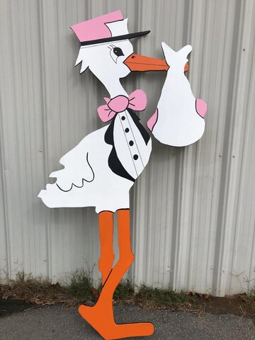 Girl Stork Yard Sign