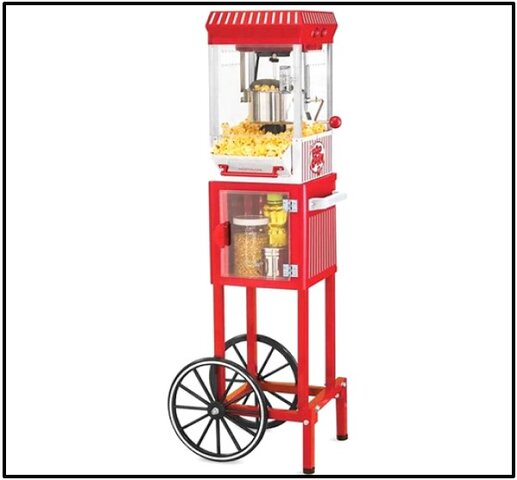Red and Gold Antique Popcorn Maker 