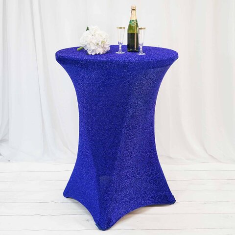 Royal Blue Glitter Fitted Cocktail Tablecloth