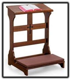 Wooden Prayer Bench Stool with Padded Kneeling Stool 