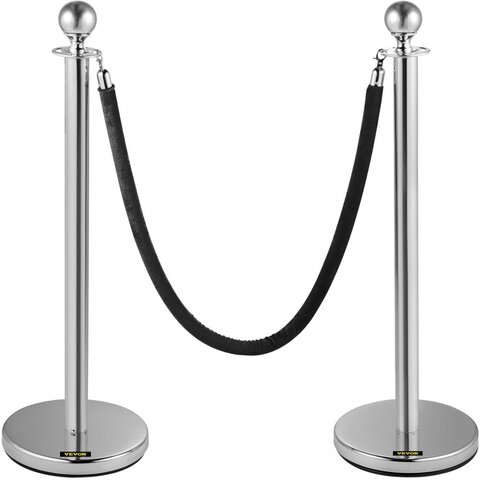 Black Rope & Silver Stanchion