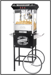 Antique Black and Silver Large Popcorn Maker