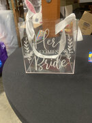 Flower girl Box Clear Box with white lettering 