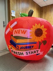 Journey Fresh Start Back to School Inflatable Apple with LED Lights