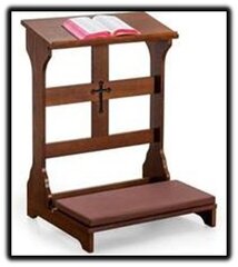 Wooden Prayer Bench Stool with Padded Kneeling Stool 