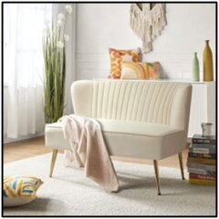 Beige Velvet Loveseat
