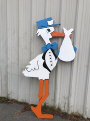 Boy Stork Yard Sign