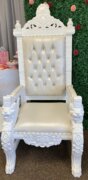 King Samuel All White Throne Chair 
