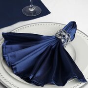 Navy Blue Satin Cloth Dinner Napkins 