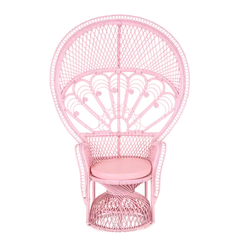 Giant Pink Peacock Wicker Chair