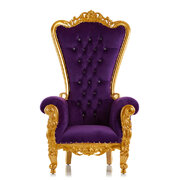 Noella Purple & Gold Throne Chair