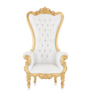 Dania White & Gold Throne Chairs