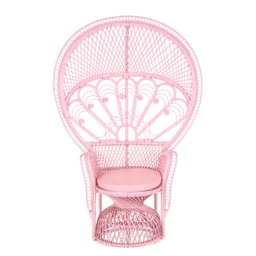 Giant Pink Peacock Wicker Chair