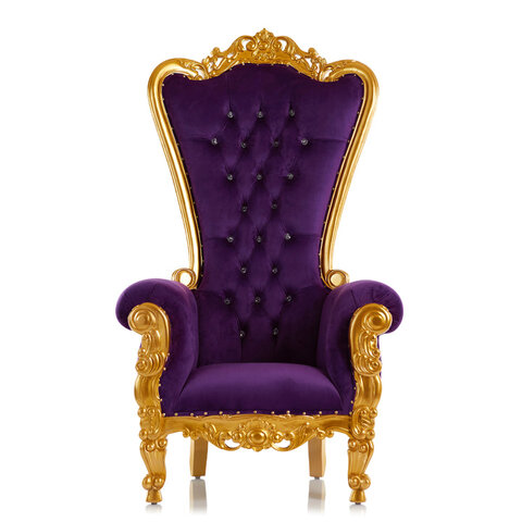 Noella Purple & Gold Throne Chair