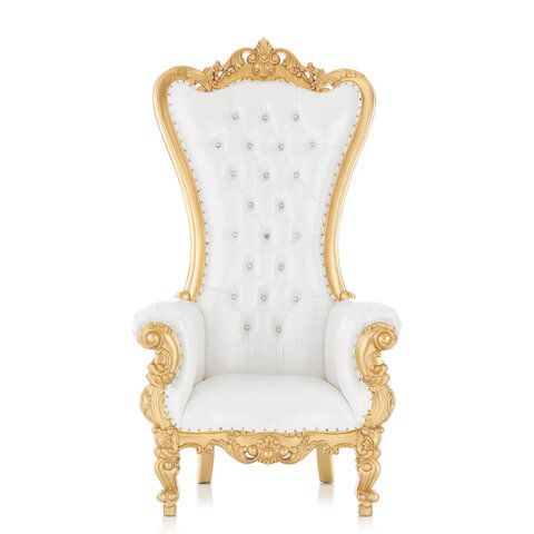 Dania White & Gold Throne Chairs