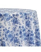 120 Inch Round Table Linen French Toile