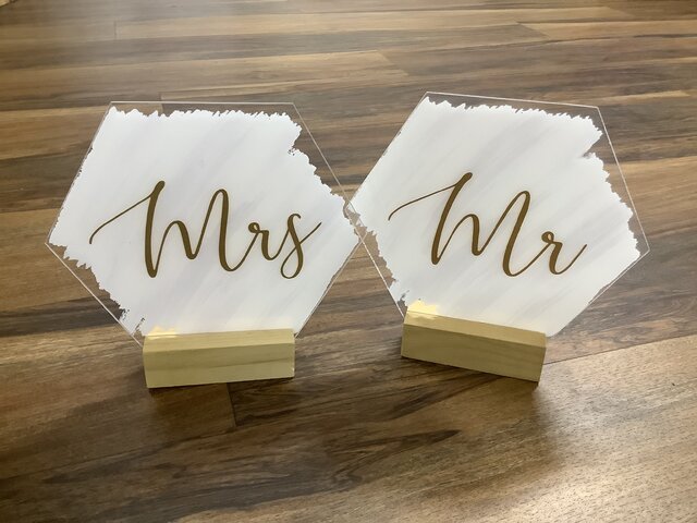 Mr & Mrs  Acrylic Octagon