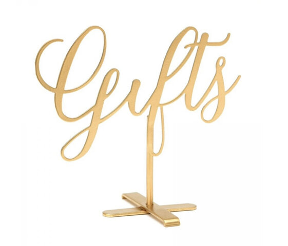Gifts Gold Scripted Metal Sign